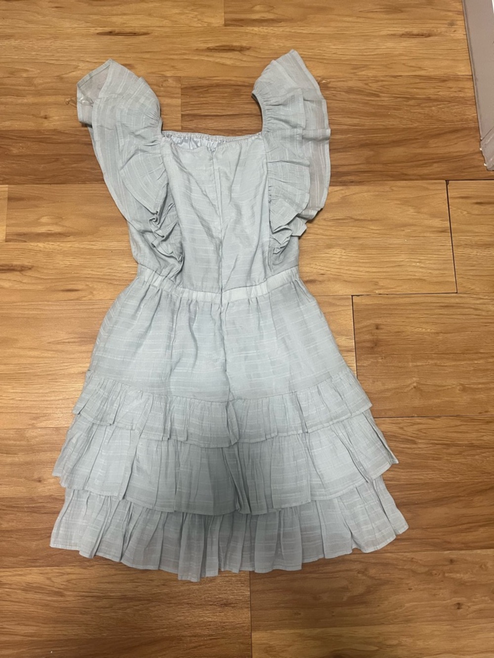 Hyfle Ruffled Dress Light Blue Size S - Picture 3 of 3